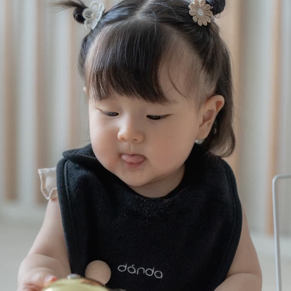 Terry Feeding Bib - Black